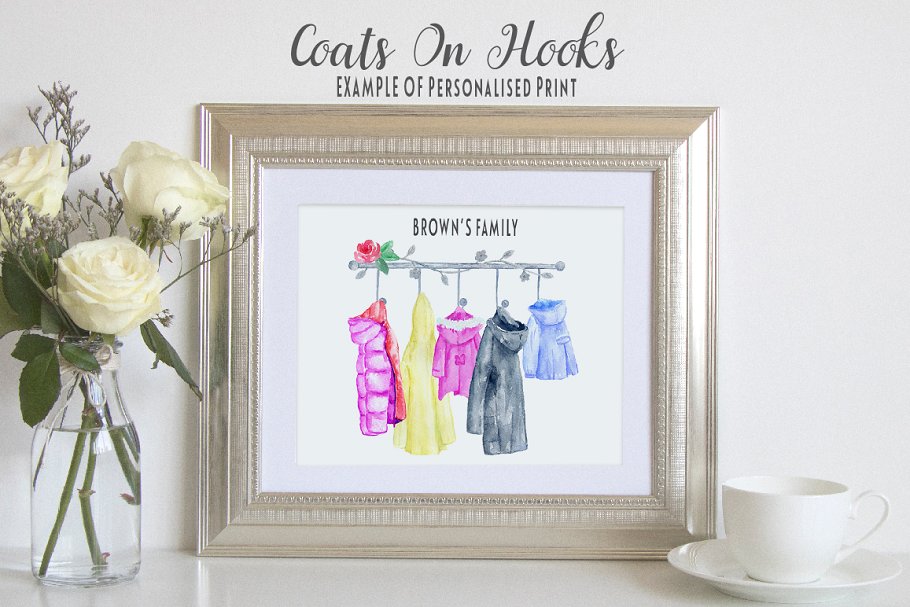 手绘水彩卫衣外套剪贴画合集 Coats and Hooks Print Creator插图(8)