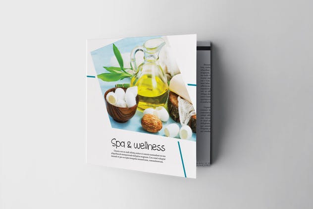 美容SPA水疗品牌宣传画册设计模板 Spa & Wellness Square Brochure插图(2)