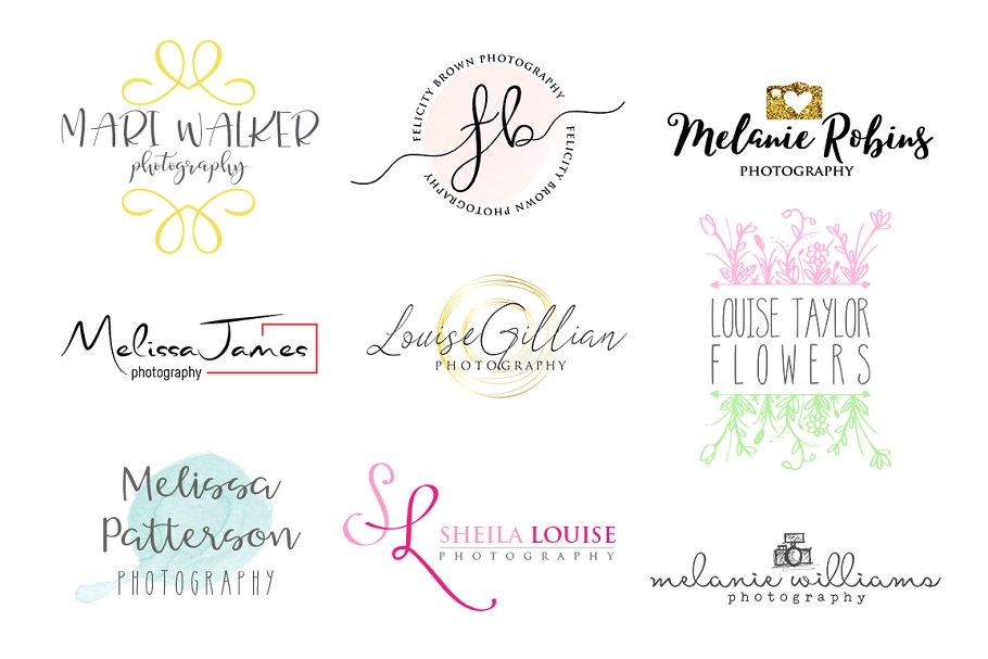 100款预制Logo模板和Logo设计字体合集 Logo bundle and Font Bundle插图(10)