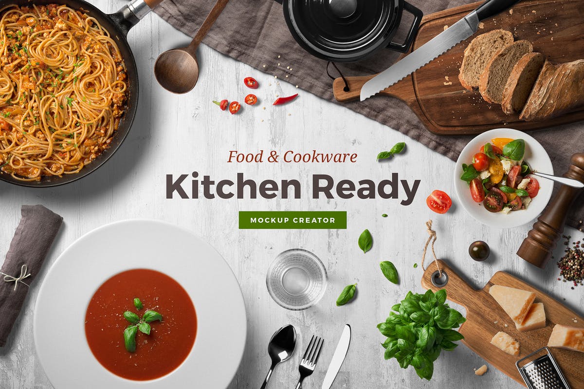 美食厨房场景样机生成器Vol.3 Kitchen Ready Mockup Vol. 3插图