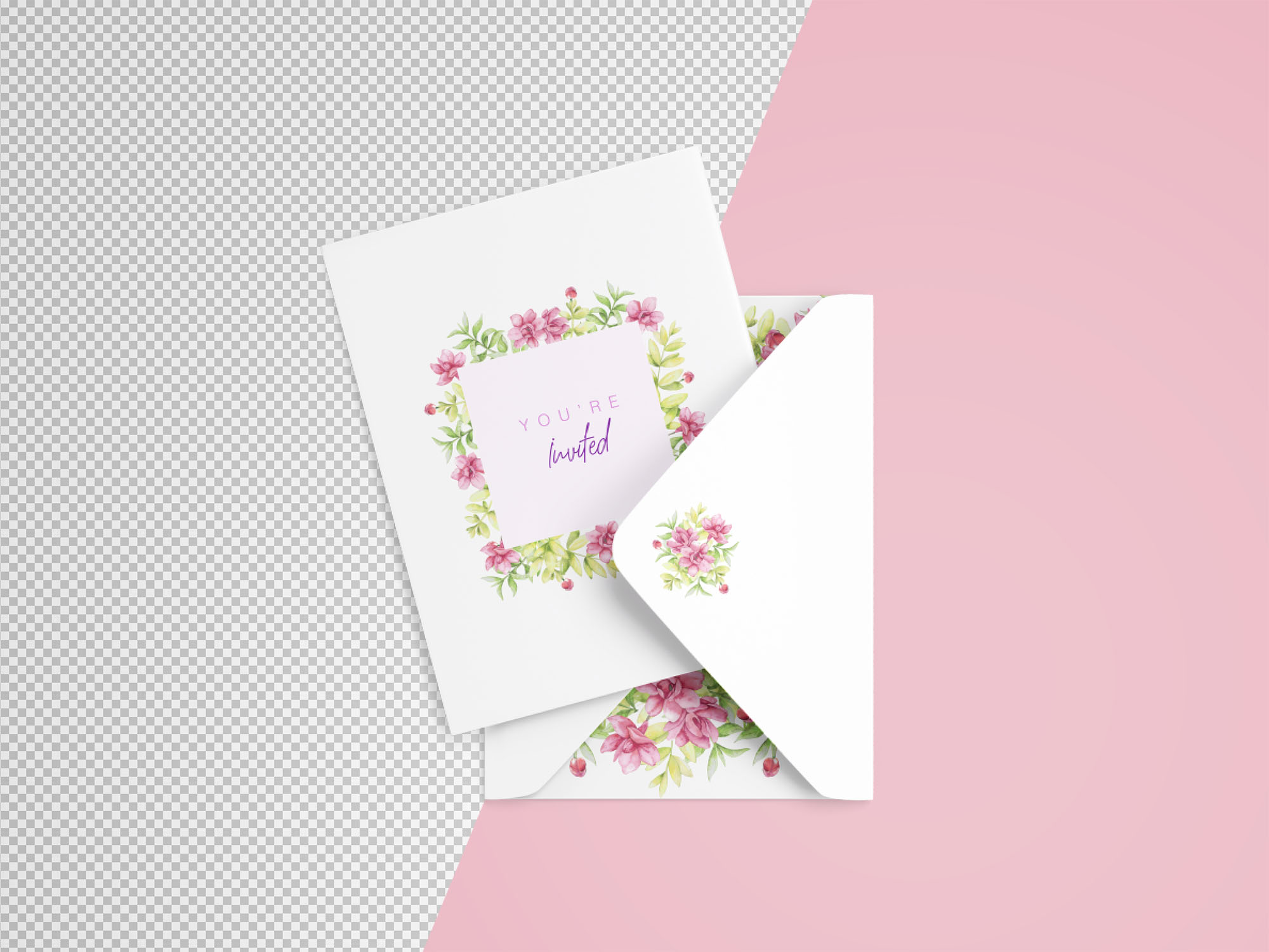 邀请卡&信封外观设计样机模板 Invitation Card Mockup插图(1)