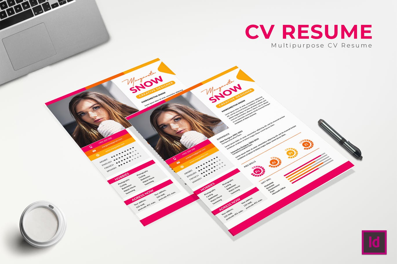 创意设计师个人简历模板 Fanta CV Resume Template插图
