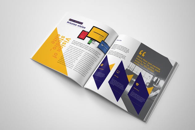 公司简介企业画册INDD设计模板 Square Company Profile插图(2)