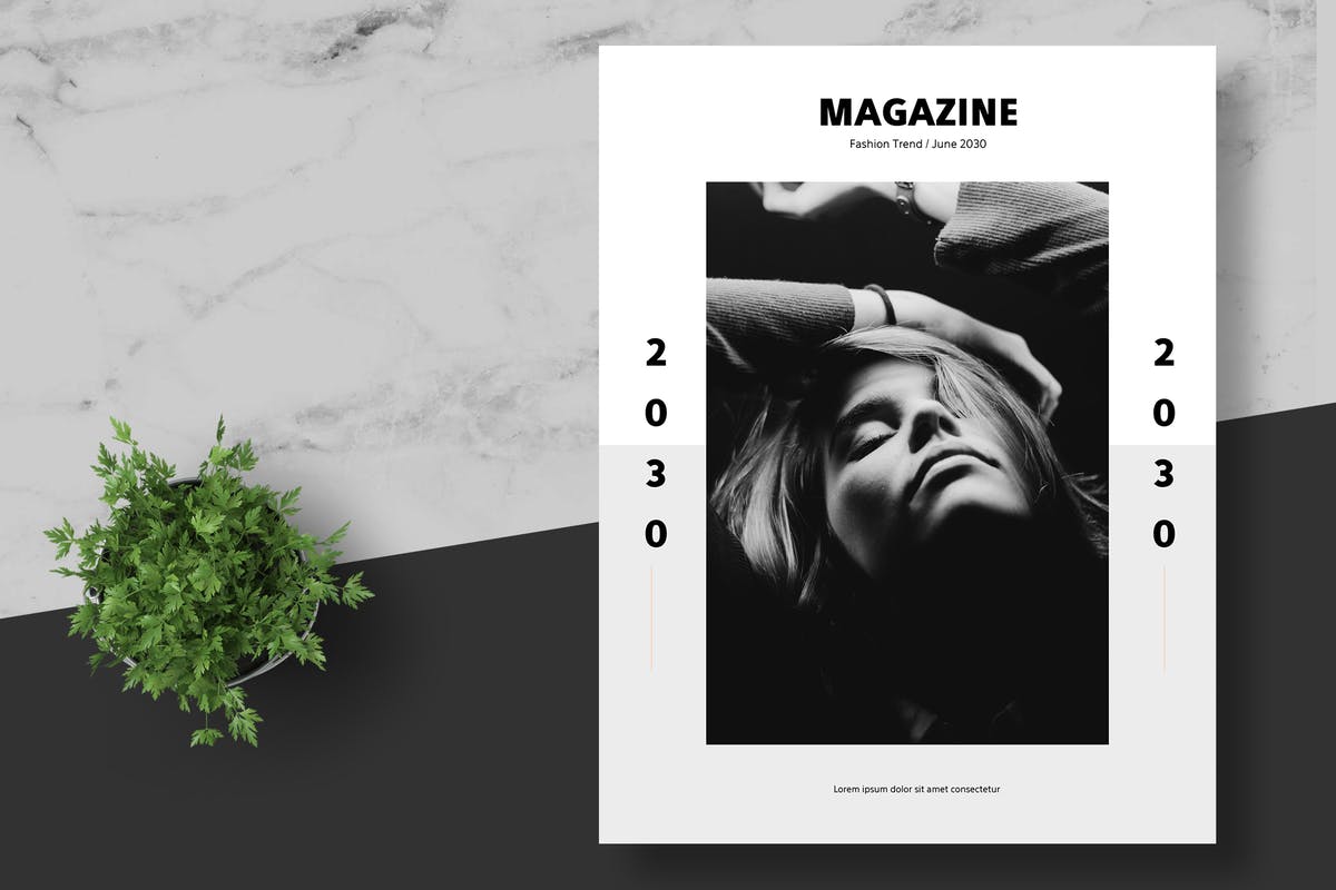 极简主义设计风格时尚杂志设计模板 Clean and Minimal Fashion Magazine Template插图
