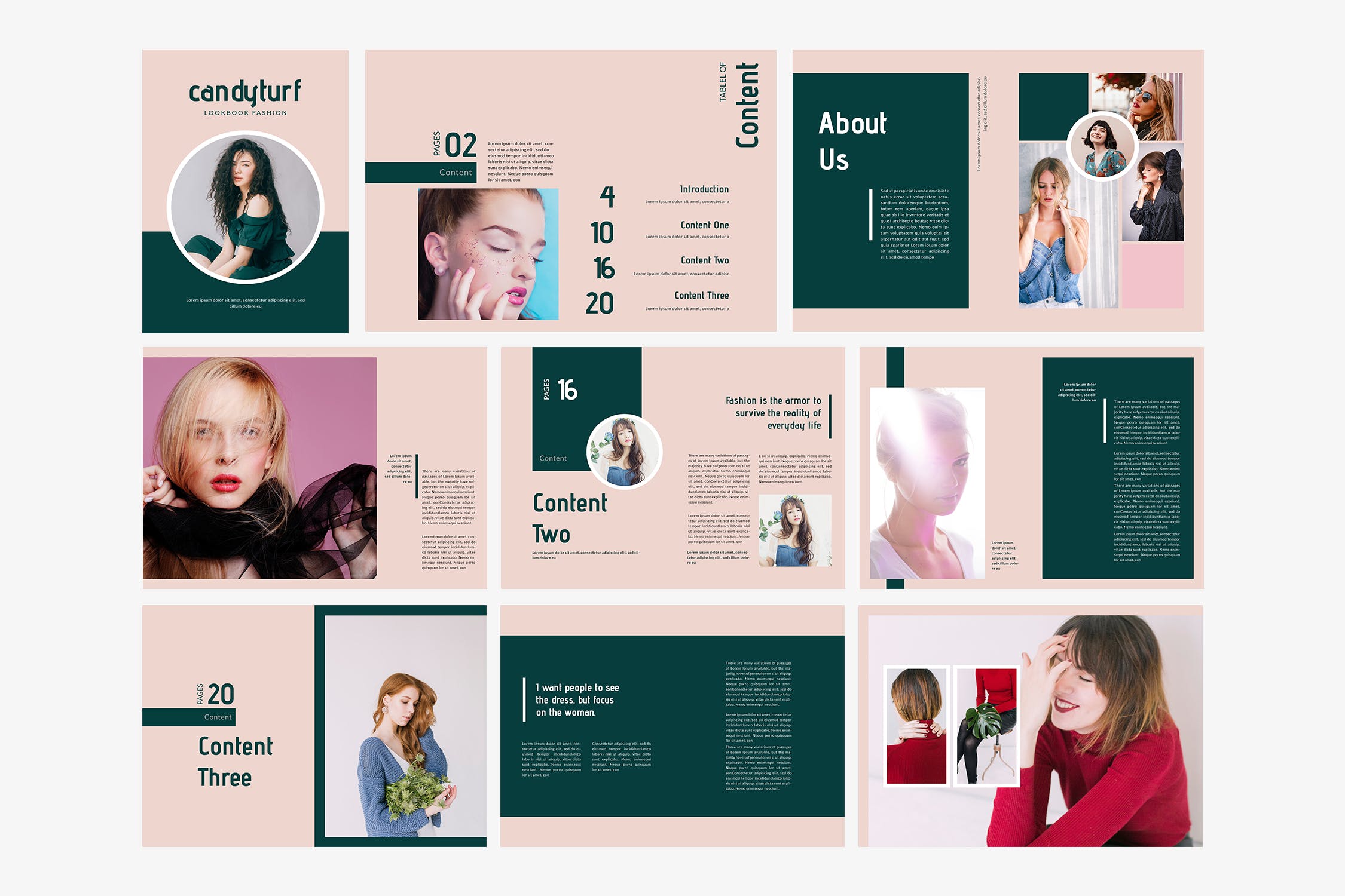 时尚服饰品牌产品素材库精选目录设计模板 Candyturf Fashion Lookbook Catalogue插图(4)