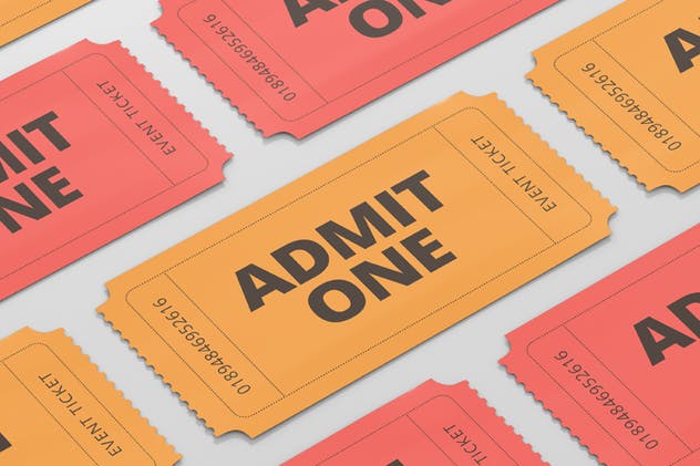 小尺寸活动门票/入场券样机模板 Event Ticket Mockup – Small Size插图(3)