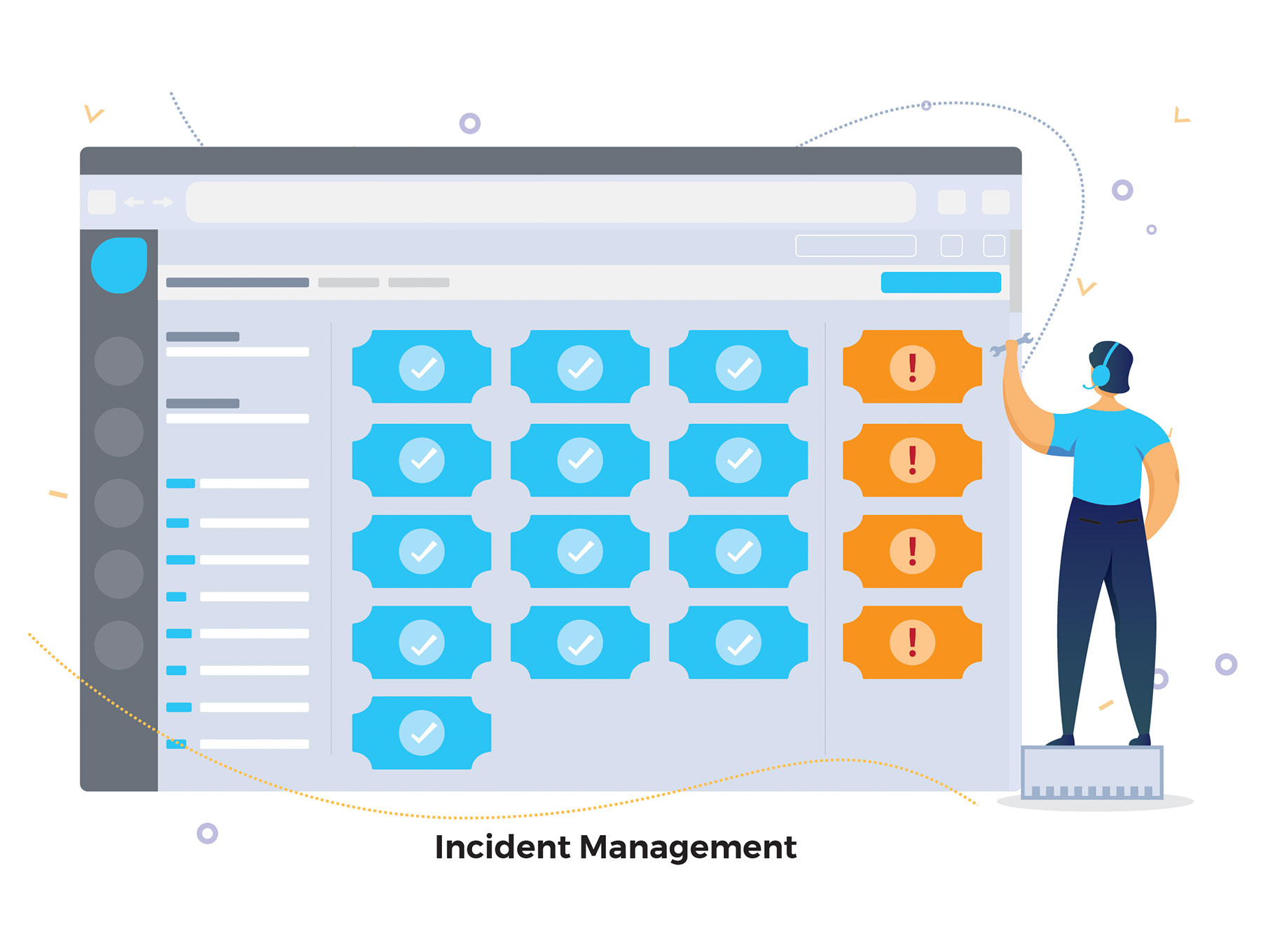 互联网CRM业务概念扁平化风格插画下载[Ai]插图(2)