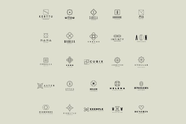 50个几何图形Logo设计模板V1 50 Geometric Logos Vol.1插图(1)