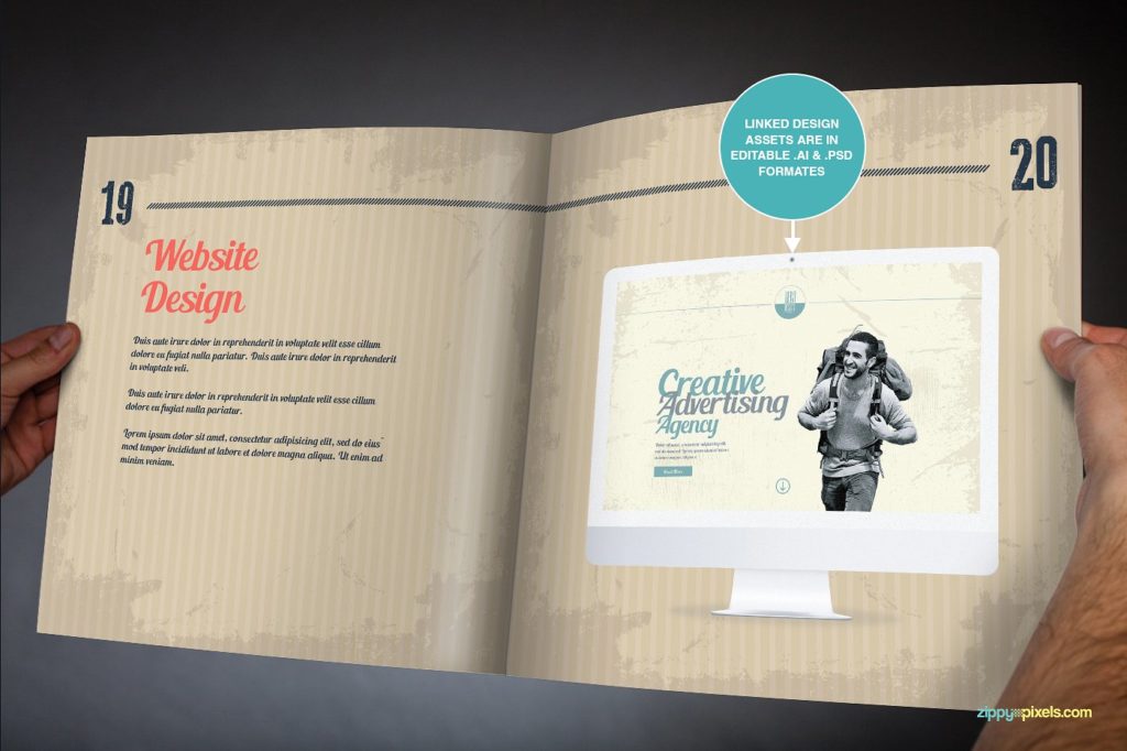 一款复古风画册模版下载[ai,indd,pdf]插图(14)