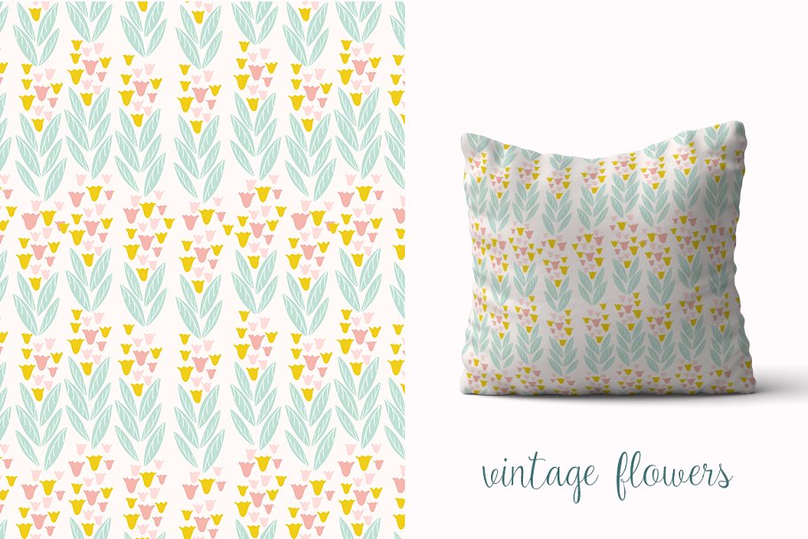 古典花卉图案素材包 Vintage Flowers Pattern Collection插图(1)