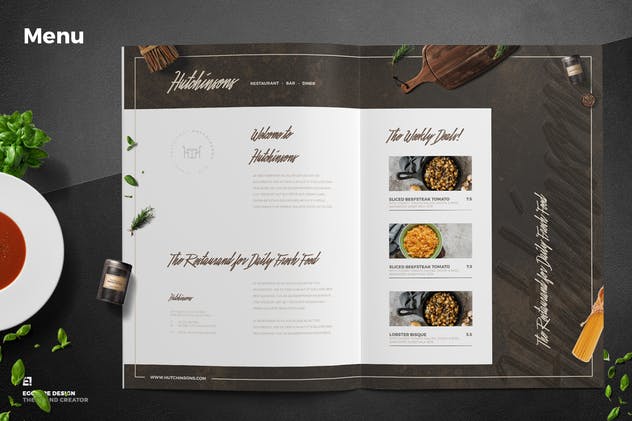 高端西餐餐馆菜单模板 Food Menu插图(1)