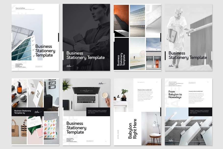 多用途企业、产品手册模板 Illustrator Stationery Template插图(6)