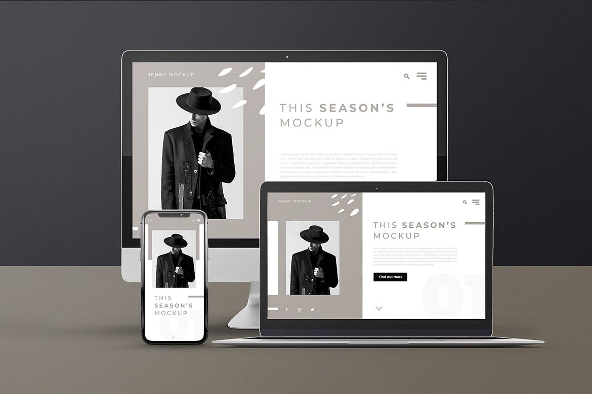 响应式网页设计多设备预览样机PSD模板 Modern Device Mockups插图(4)