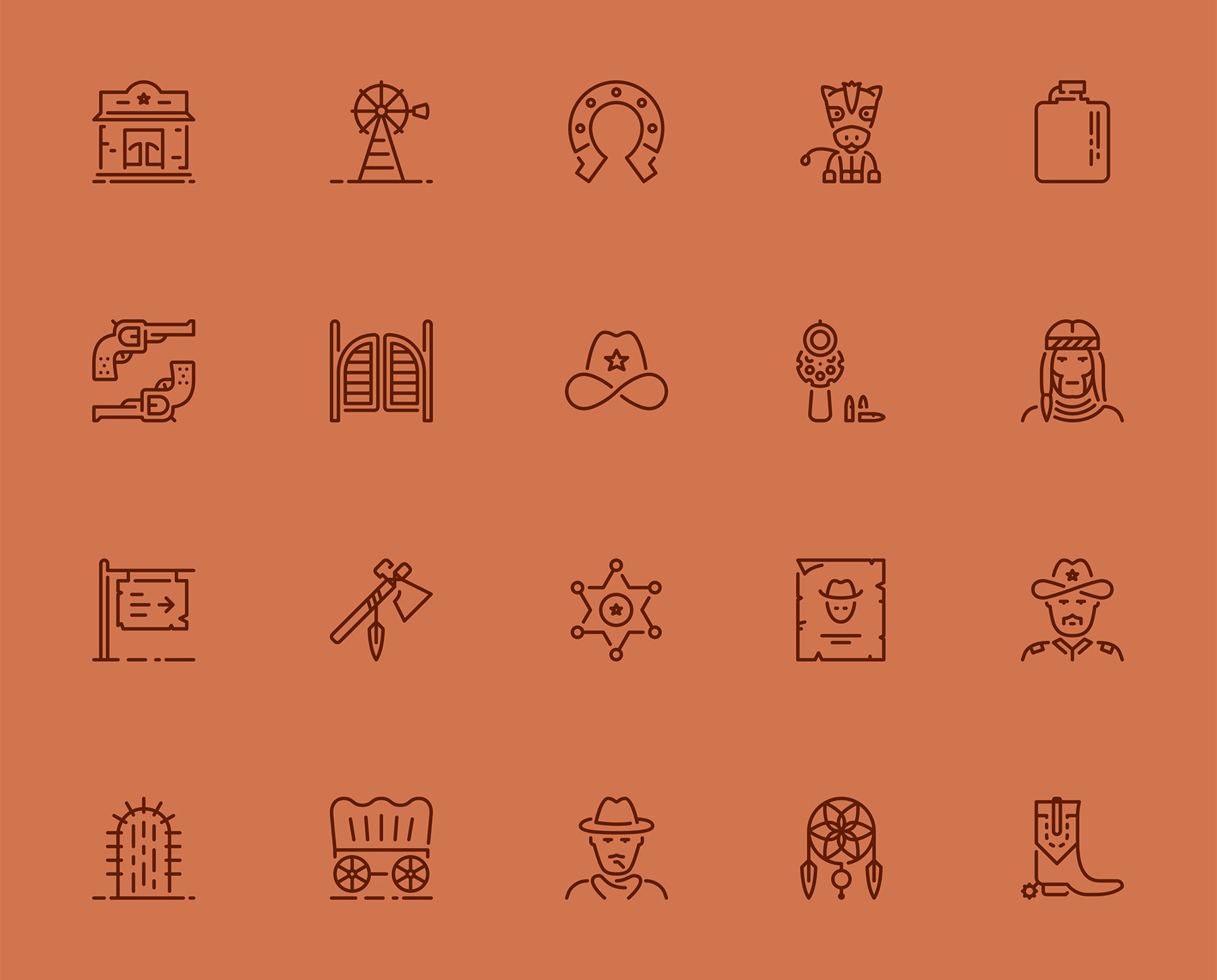 20 枚狂野西部图标