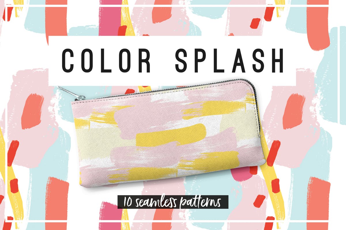 多彩液体飞溅图案纹理素材 Color Splash Patterns插图