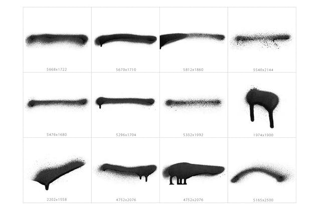 69款油漆喷雾效果喷墨形状素材 69 Stroke Spray Shapes插图(3)