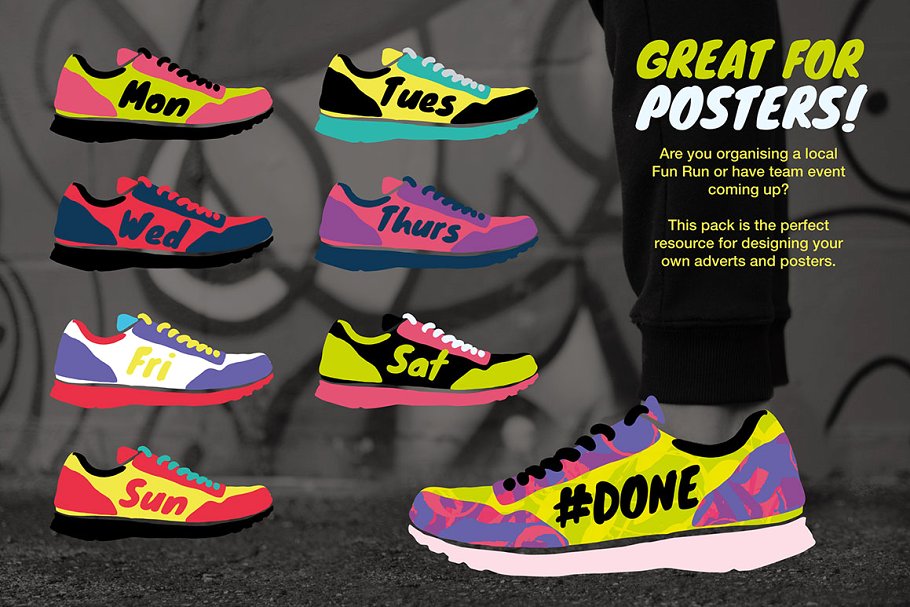 奔跑吧!兄弟:运动图形和标志素材 Running Graphics and Logos Pack插图(8)