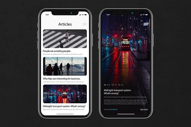 新闻资讯类手机APP应用UI设计套件 News Mobile UI Kit插图(1)