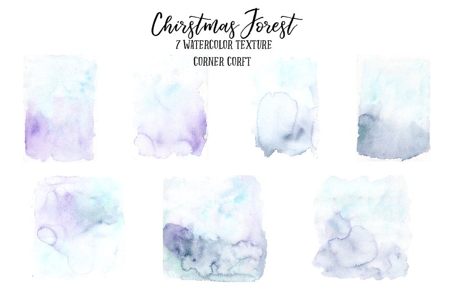 圣诞节奇幻森林水彩插画 Watercolor Christmas Forest插图(2)