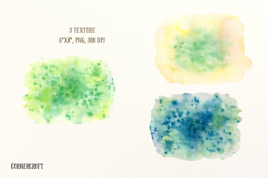 南瓜（藤、叶子&花）水彩剪贴画、纹理 Watercolour Clipart Pumpkins插图(3)