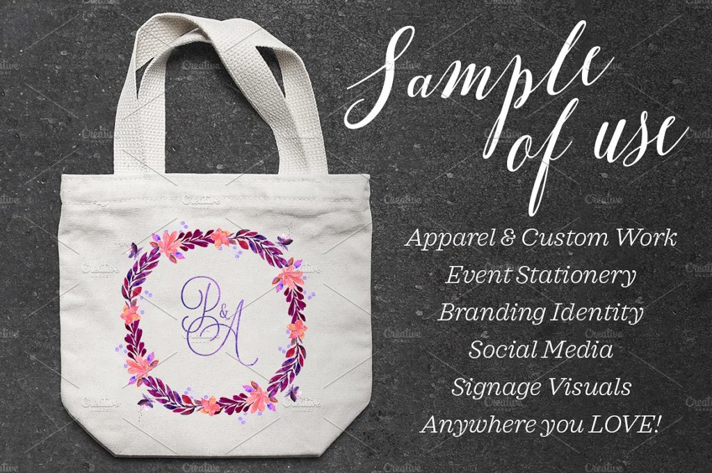 6款精致手绘紫罗兰色植物元素下载[psd,png]插图(5)