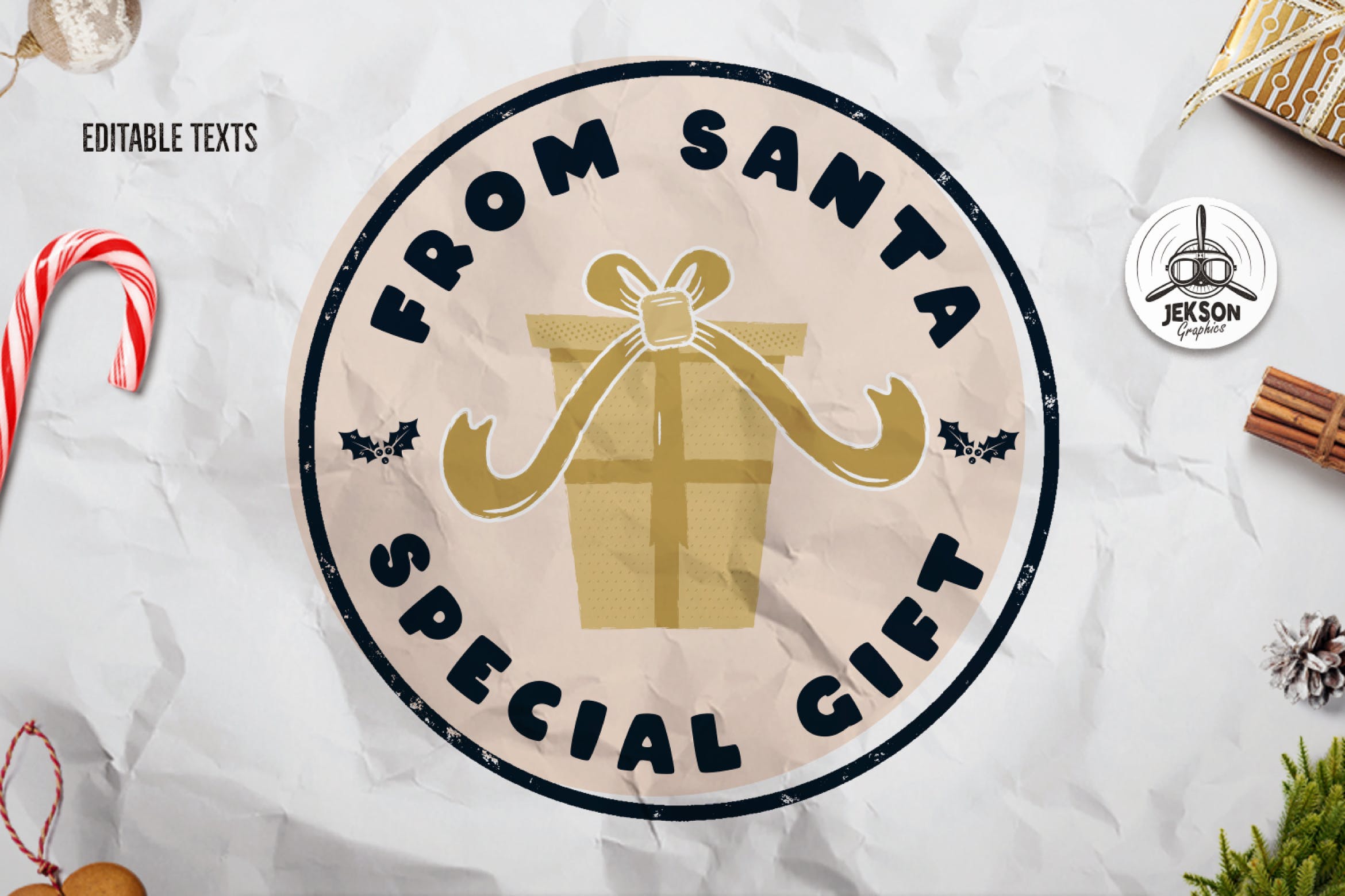 复古风格圣诞节主题T恤印花图案设计素材 Santa T-Shirt. Christmas Vector Print, Holiday SVG插图