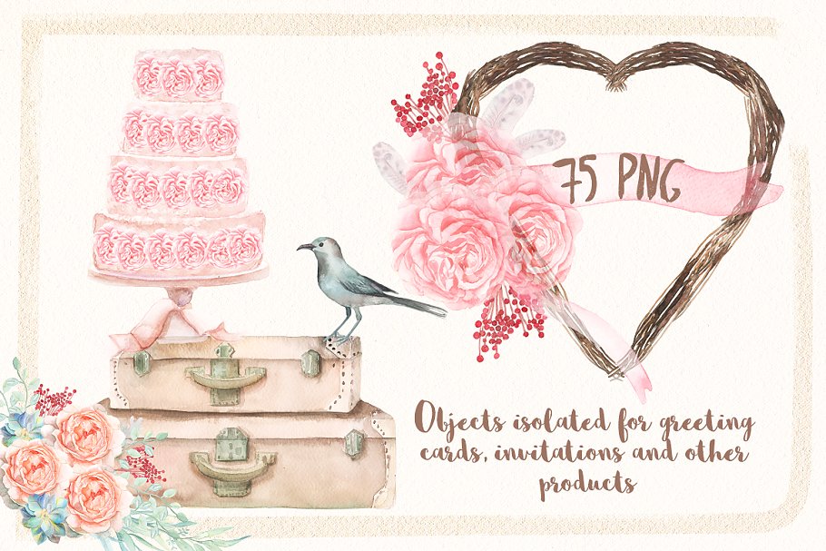 春天别致水彩插画素材 Watercolor Chic of Spring插图(3)