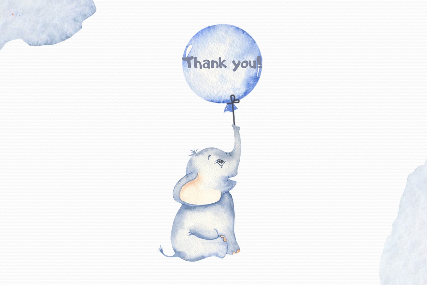 可爱卡通小象水彩手绘剪贴画&卡片素材 Watercolor cute elephants. Clipart and cards插图(10)