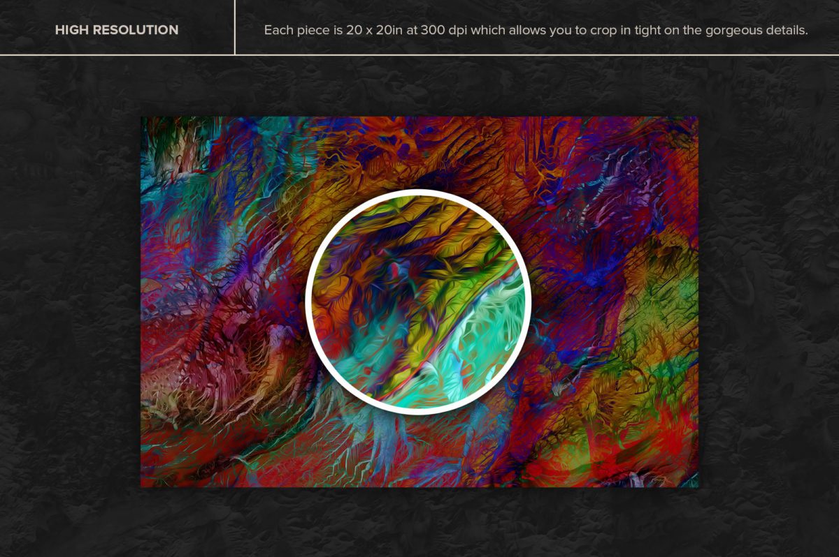 创意抽象纹理系列：15款3D混合油漆纹理&PS笔刷 Verve, Vol. 1 (Exclusive)插图(1)