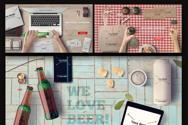 啤酒样机&酒吧巨无霸场景样机模板 Beer & Bar Mockup & Hero Images Scene Generator插图(5)