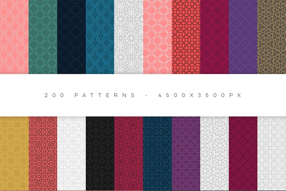 伊斯兰教艺术风格几何图案纹理合集 Geometric Patterns Islamic Ed.插图(15)