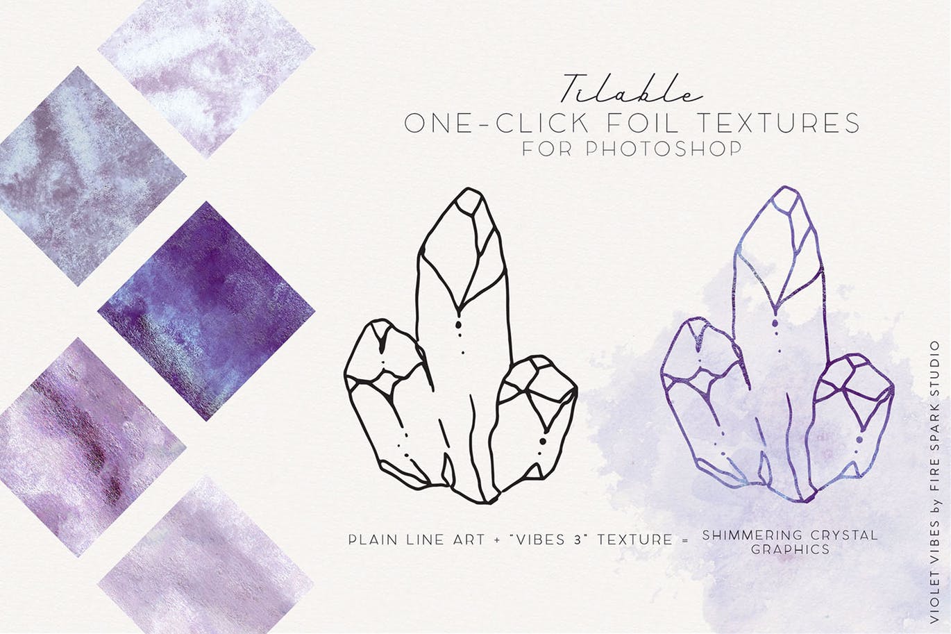 紫罗兰色时尚水彩手绘设计套件 Violet Vibes Graphic Art Kit插图(7)