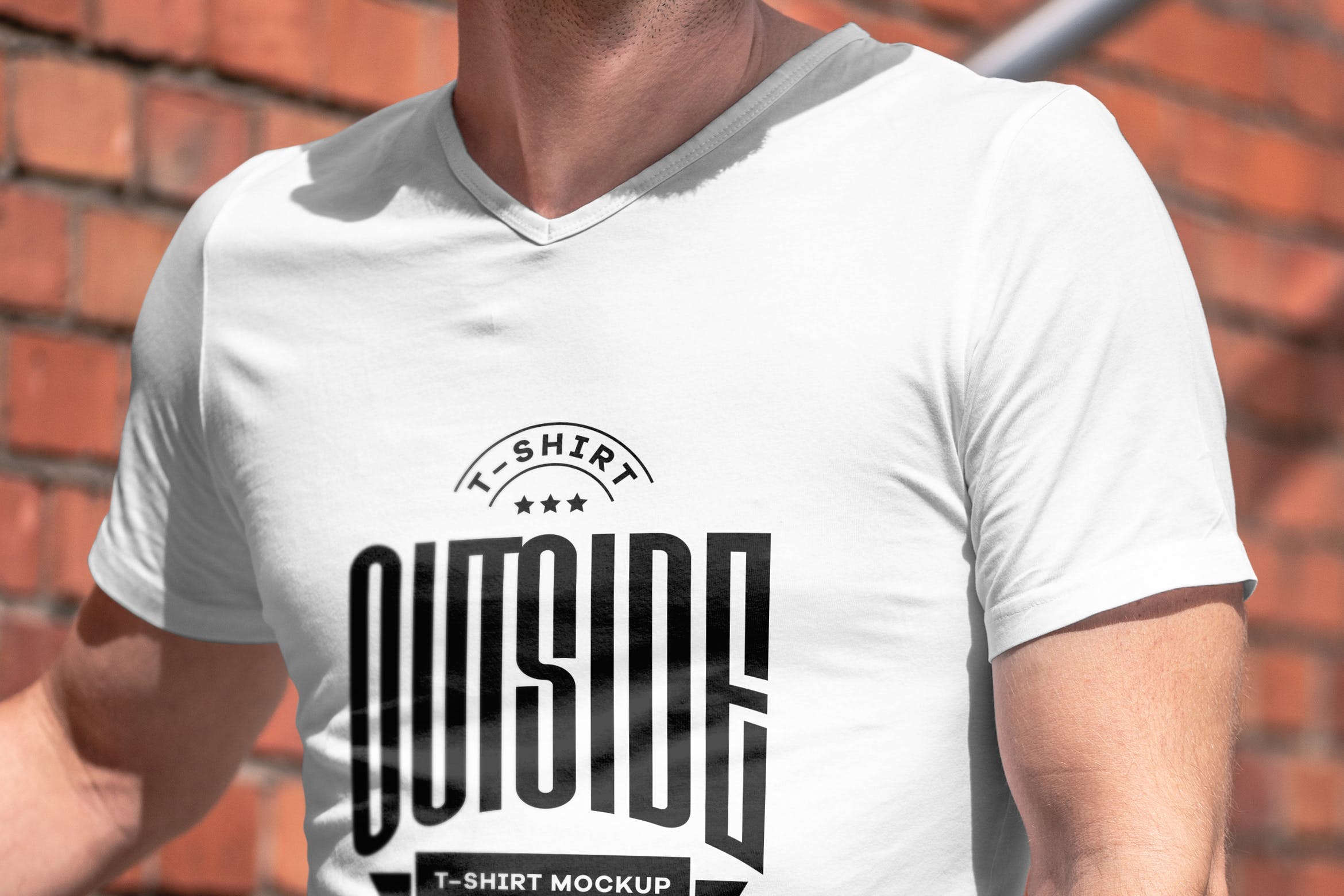 男士印花T恤真实模特上身效果图样机素材库精选模板 T-Shirt Mock-up 5插图