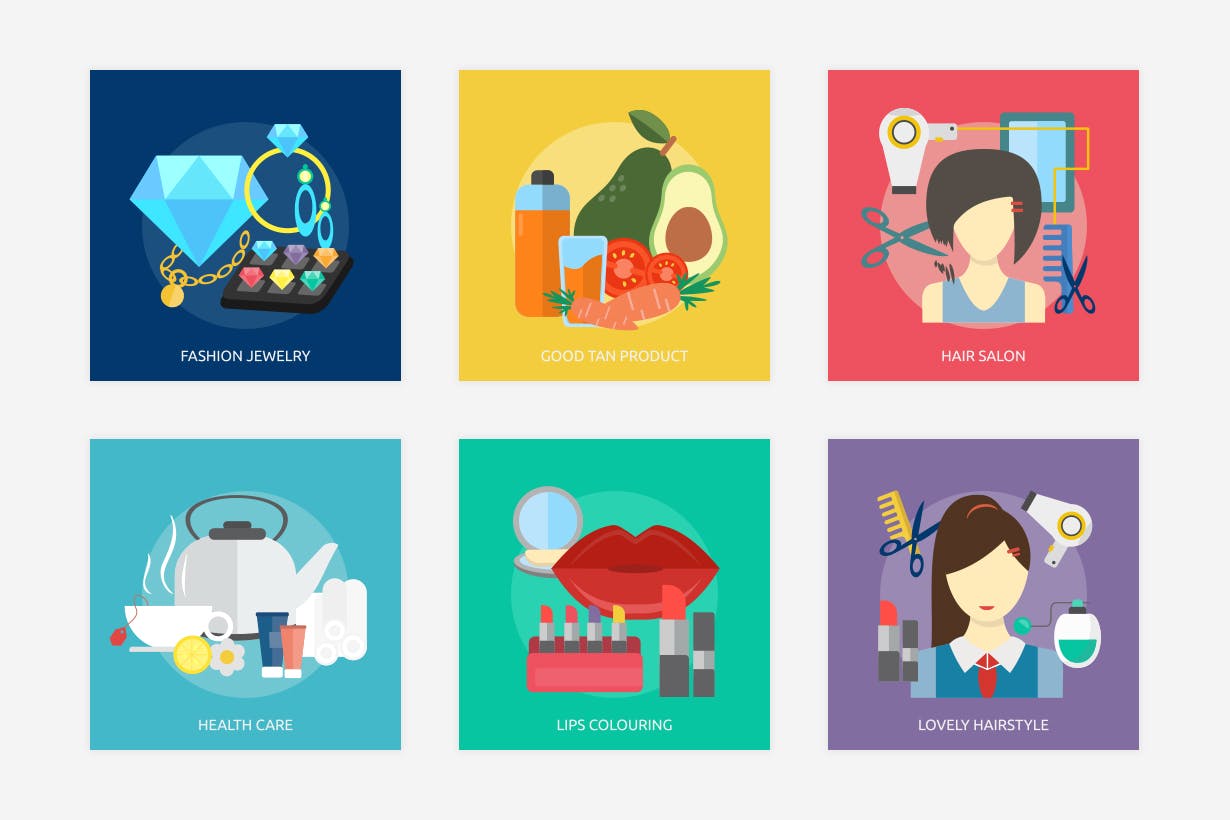 25个美容&时尚主题矢量插画素材库精选设计素材 Beauty and Fashion Vector Illustration插图(2)