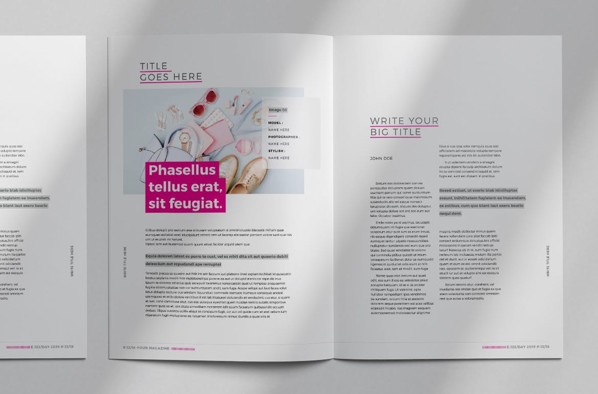 女性时尚服饰主题素材库精选杂志InDesign模板 Magazine Template插图(7)