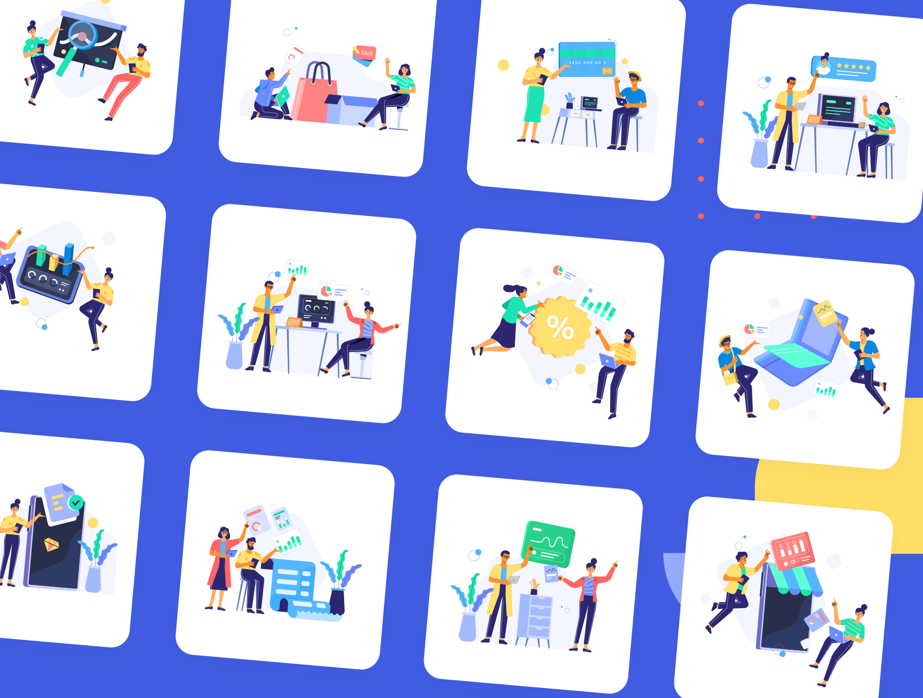 素材库下午茶:商业场景网站设计插画素材插图(3)