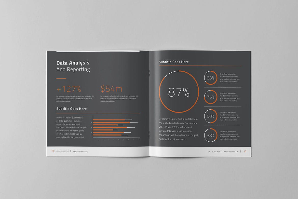 市场调研公司方形宣传画册设计模板 Valencia Brochure – Square插图(6)