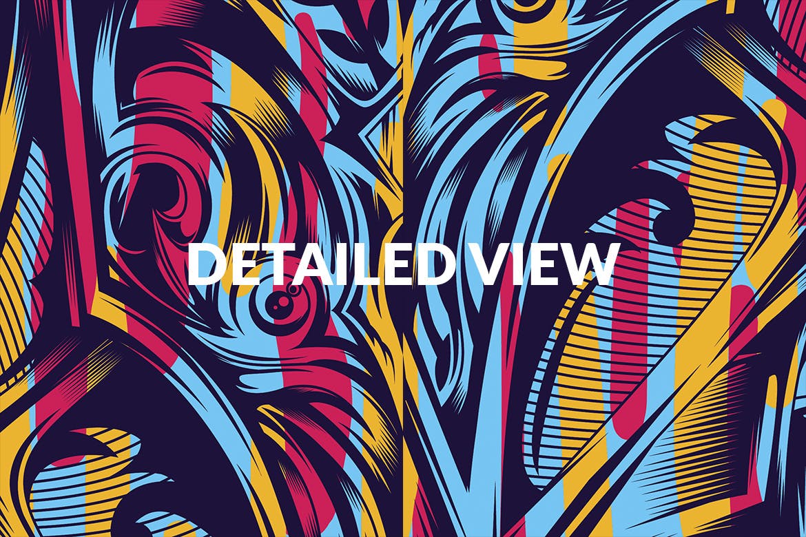 街头艺术风格服装印花图案矢量插画 Colorful Ornamnet插图(4)