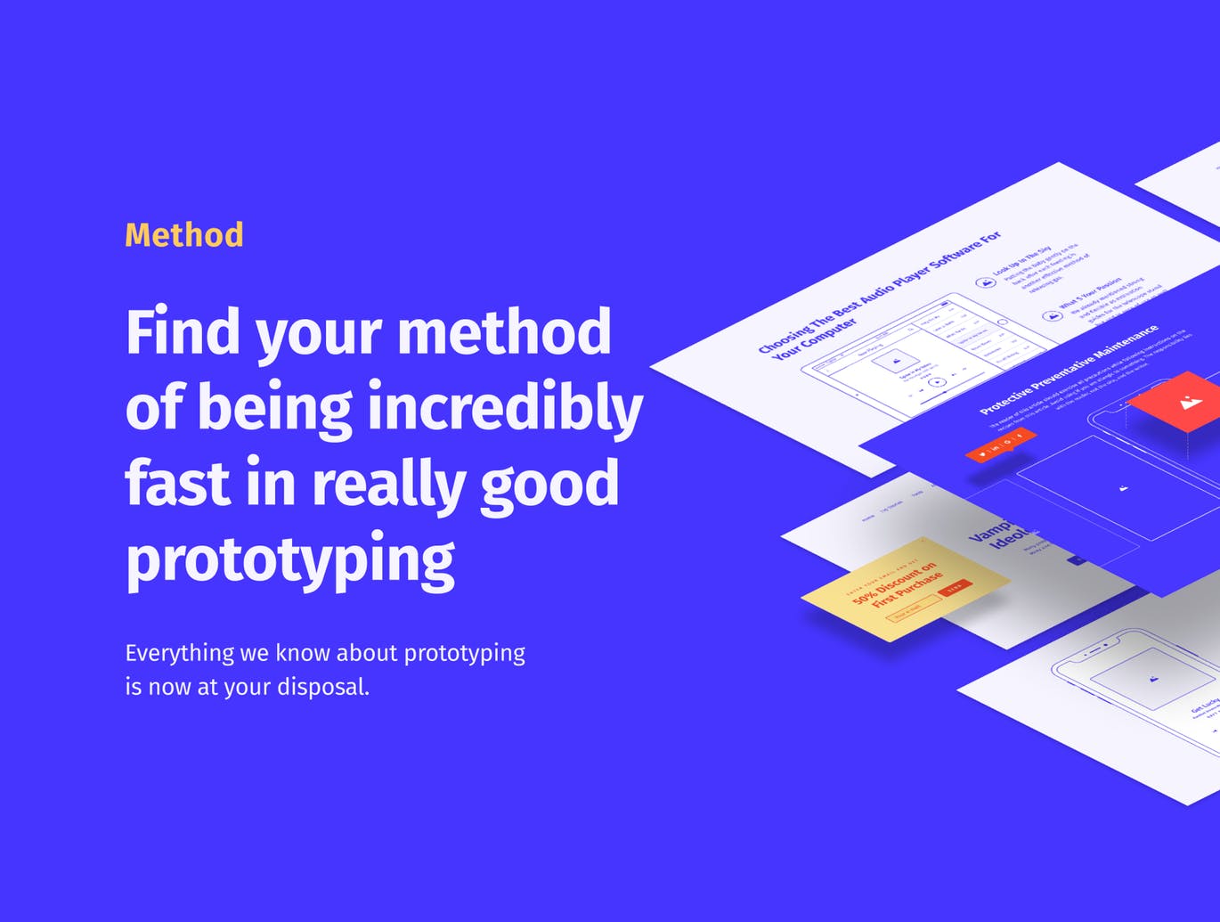 SKETCH&XD设计工具网站线框图模板素材 Method Wireframe Kit 2.3插图(1)