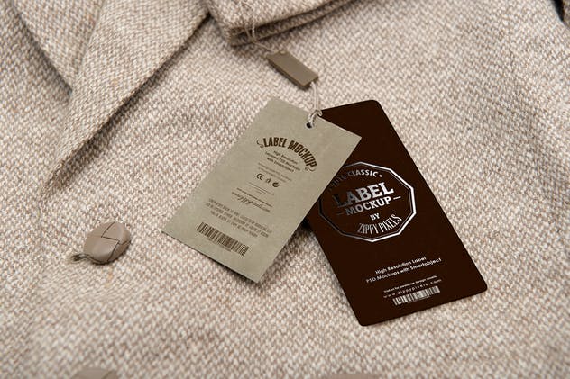 服装价格标签/吊牌设计样机 Clothing Label Mockups插图(1)
