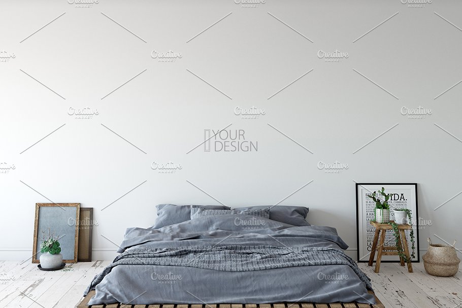 家居室内墙纸&相框画框样机模板 Interior Wall & Frames Mockup – 4插图(14)