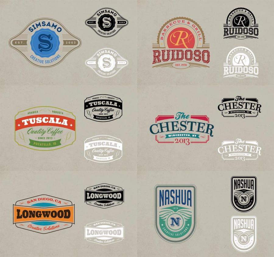 一组徽标及Logo设计模板 6 Badge or Logo Templates插图