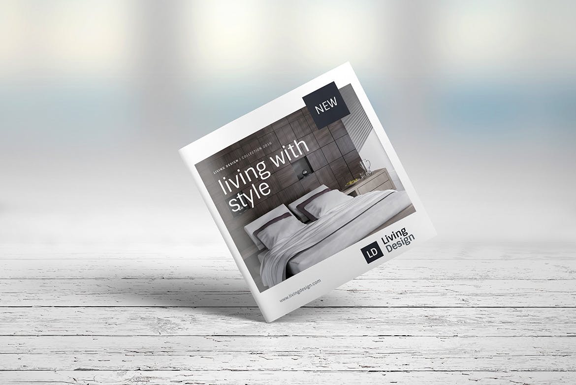 方形宣传手册/企业画册版式设计样机素材库精选模板 Square Brochure Mockup插图(5)