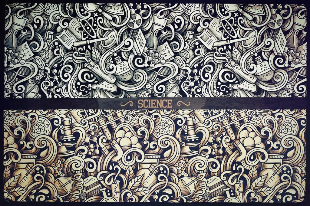 36款图形手绘涂鸦无缝背景模式[eps,jpg]插图(4)