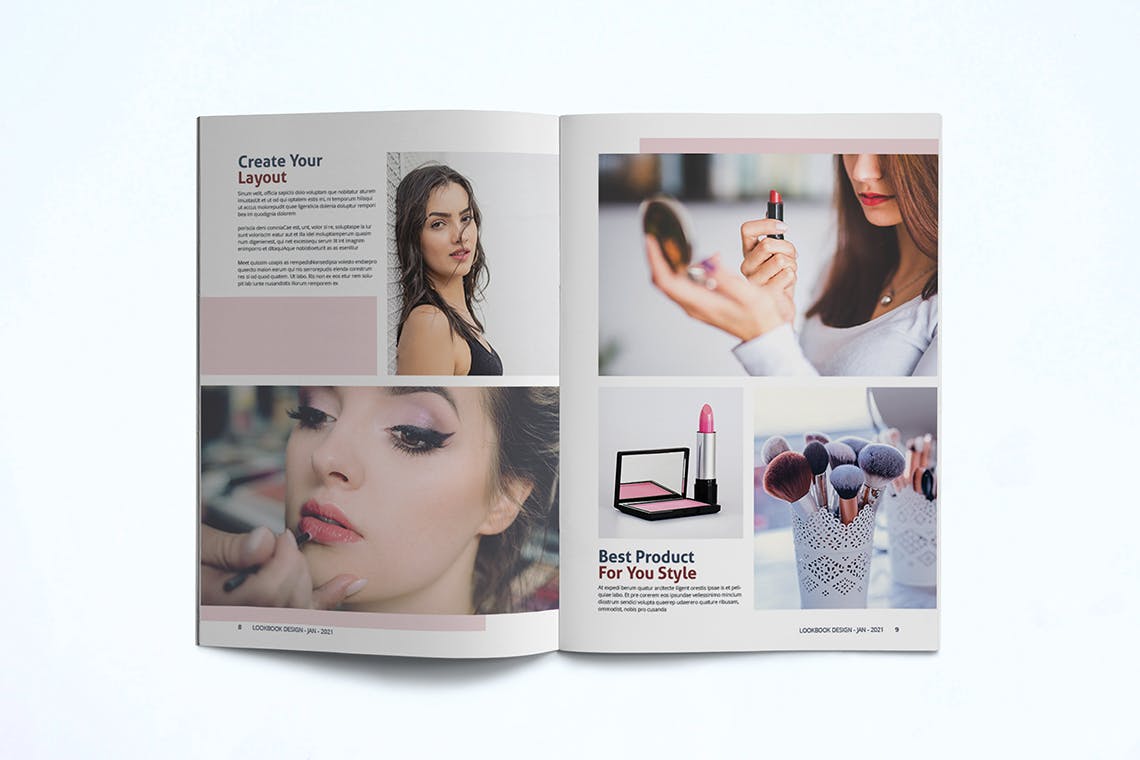女性时尚服饰产品画册素材库精选Lookbook设计模板 Fashion Lookbook Template插图(6)