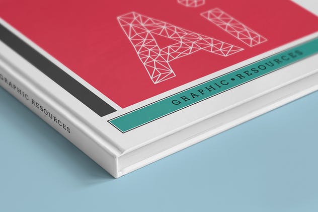 方形精装图书样机套装 Square Book Mock-Up Set插图(3)