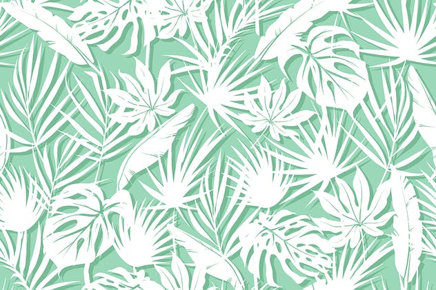单色花卉无缝图案/背景素材 Unicolorous Seamless Floral Patterns / Backgrounds插图(6)