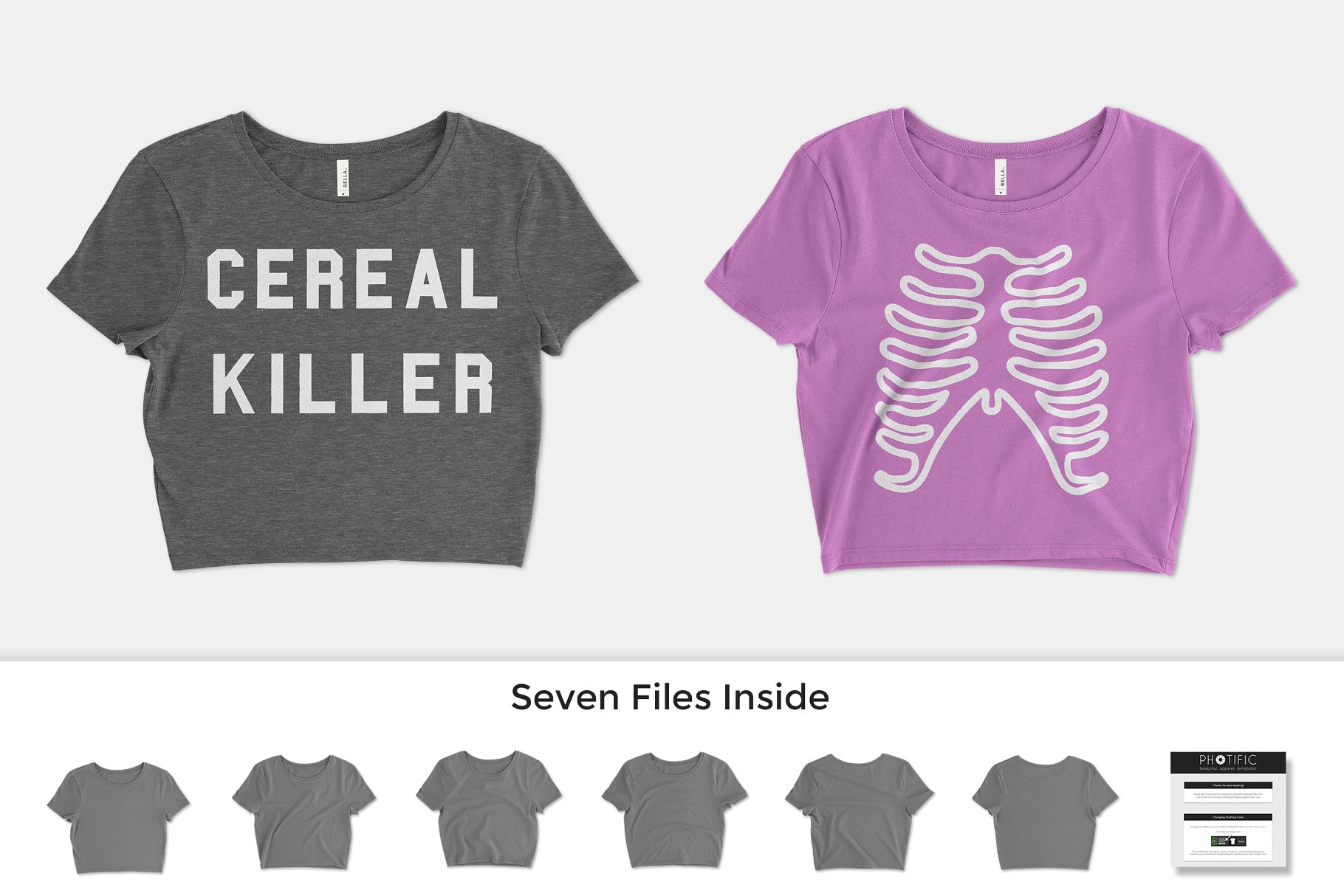 女士短款T恤样机模板 Bella Canvas 6681 Women’s Crop Tee插图(3)