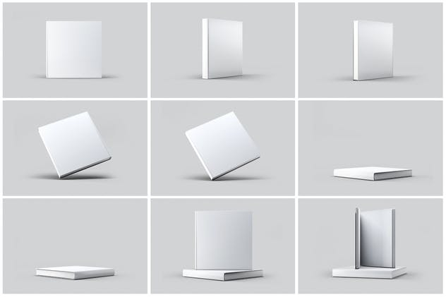 方形精装图书封面效果图样机素材库精选 Square Book Mock-Up插图(5)