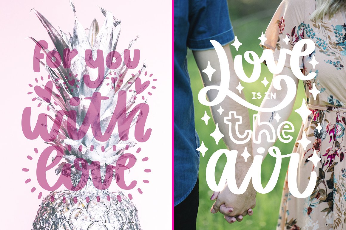 30幅情人节和爱情主题相关的字体图形剪贴画模板插图(5)